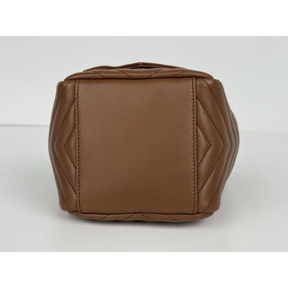 Saint Laurent Joe Nano Bucket Bag Brown Matelassé Leather with Gold Hardware C-6 - Picture 7 of 16